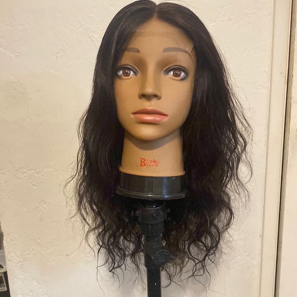 Natural color 18 inch 4 x 4 180% density HD wig